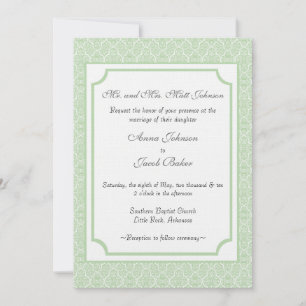 Simplemente la invitación a la boda de Damask clás