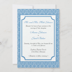 Simplemente la invitación a la boda de Damask clás