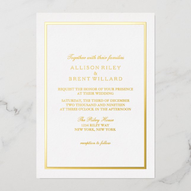 Simplemente la invitación al Relieve metalizado do (Anverso)