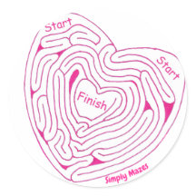 Simplemente Mazes Heart Maze Pegatina