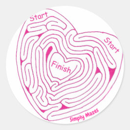 Simplemente Mazes Heart Maze Pegatina