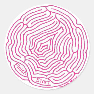 Simplemente Mazes Round Maze Pegatina