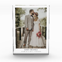 Simplemente navidad moderna y feliz | Tarjeta foto