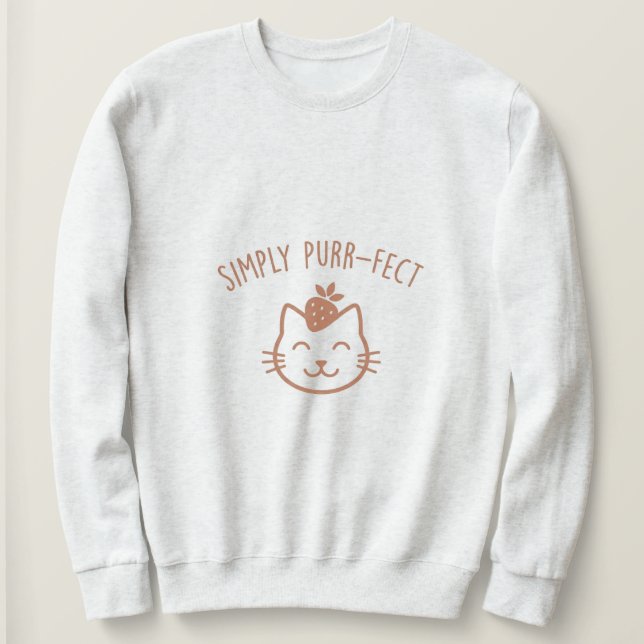 Simplemente Perfecto  Suéter con estética de gato  (Anverso del diseño)