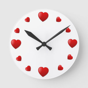 Simplemente reloj de pared de los corazones