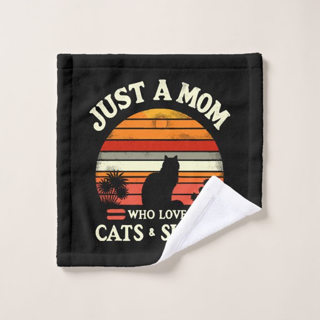 Simplemente una mamá que ama a los gatos (Toallita)