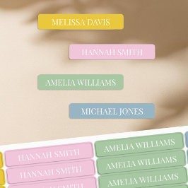 Simples etiquetas de nombres impermeables para niñ