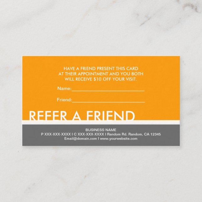 Simples grises amarillo-naranja refieren tarjetas (Anverso)