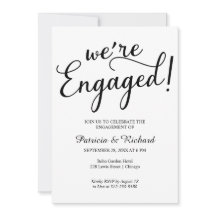 Simples invitaciones a la fiesta de compromiso