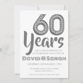 simples invitaciones blancas del 60° aniversario b