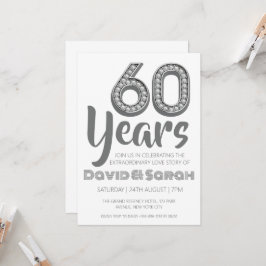 simples invitaciones blancas del 60° aniversario b