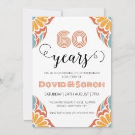 simples invitaciones blancas del 60° aniversario b