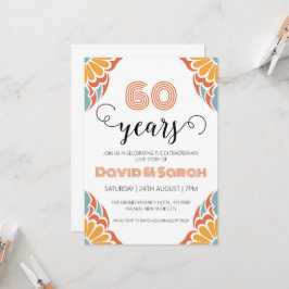 simples invitaciones blancas del 60° aniversario b