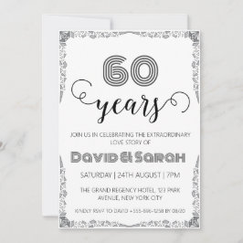 simples invitaciones blancas del 60° aniversario b