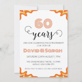 simples invitaciones blancas del 60° aniversario b