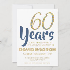 simples invitaciones blancas del 60° aniversario b