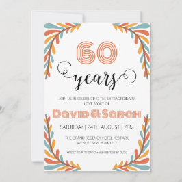 simples invitaciones blancas del 60° aniversario b