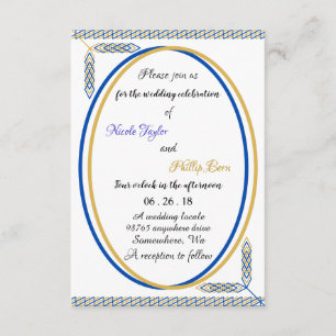 simples invitaciones de boda azules y amarillas pe
