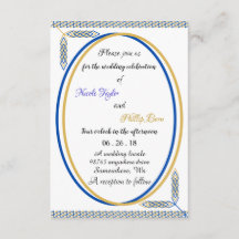 simples invitaciones de boda personalizado azul y