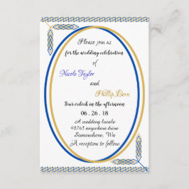 simples invitaciones de boda personalizado azul y 