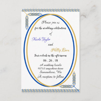 simples invitaciones de boda personalizado azul y