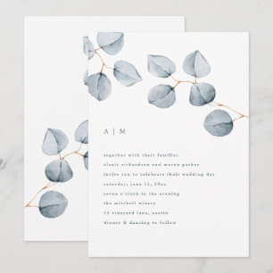 Simplicidad de Eucalyptus Invitación a la boda