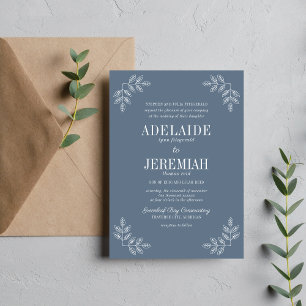 Simplicidad Floral 2 Invitación de Boda Azul Coste