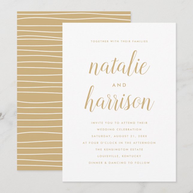 Simplicidad | Invitación de Boda (Anverso / Reverso)