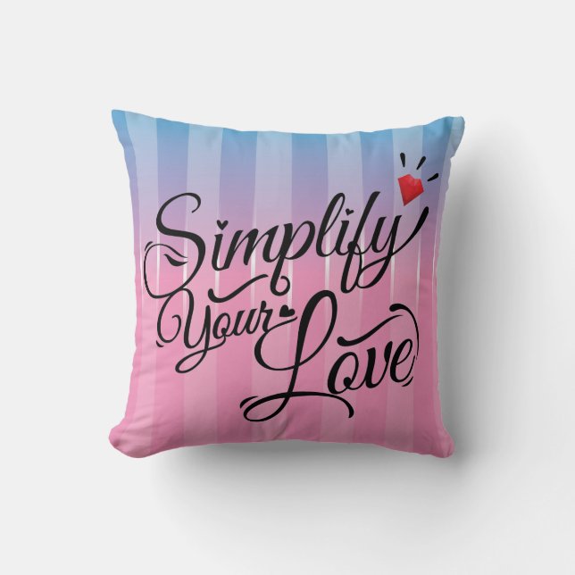Simplifica tu amor almohada decorativa arcoiris (Anverso)