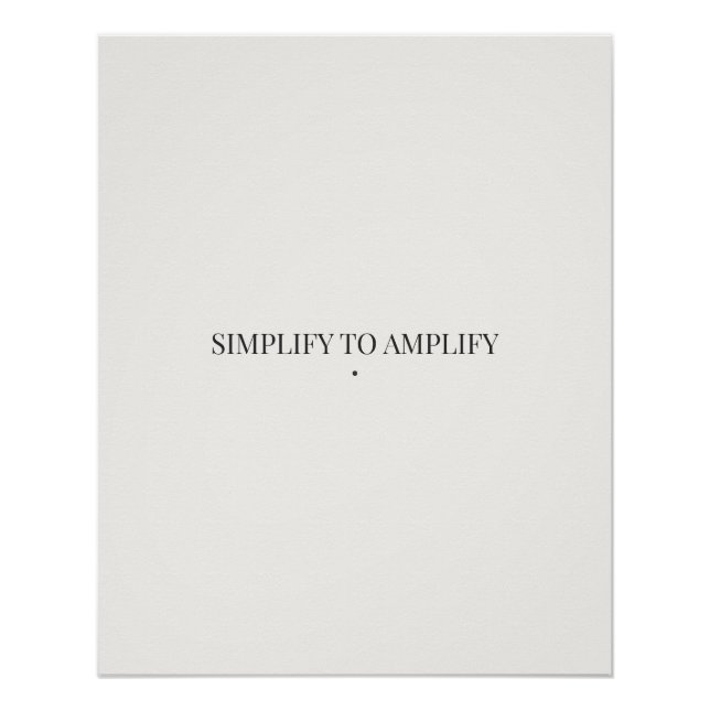 Simplificar para Amplificar Póster Minimalista – M (Anverso)