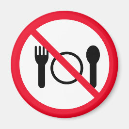 Sin comer | Rótulo Círculo Rojo | Imán