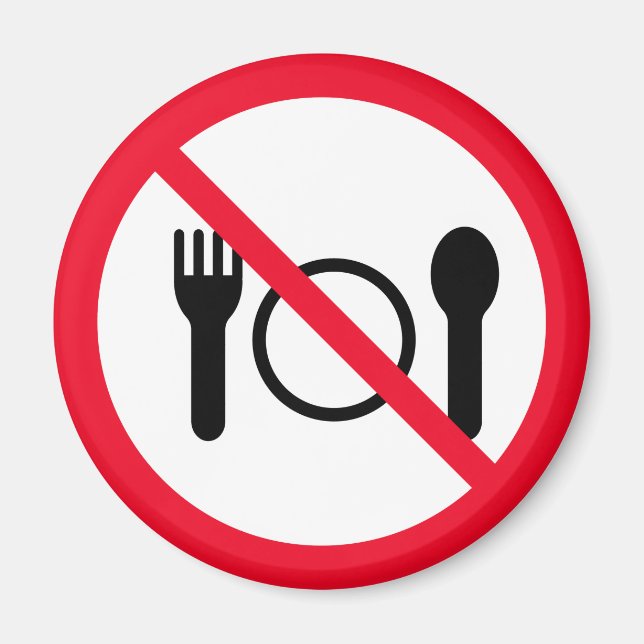 Sin comer | Rótulo Círculo Rojo | Imán (Frente)