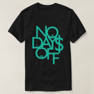 Sin días libres de camiseta - Azul/Negro