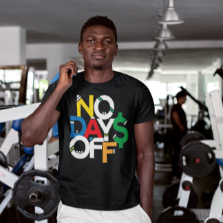 Sin días libres de ropa: colorida camiseta gráfica