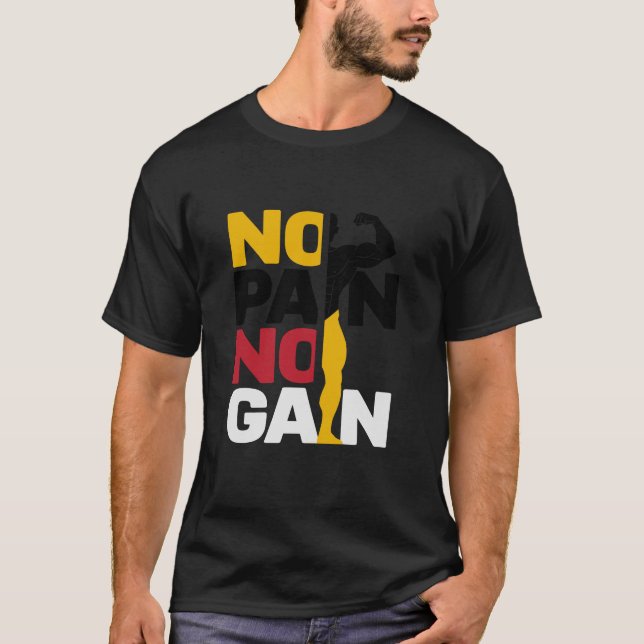Sin dolor sin ganancia Diseño de camiseta (Anverso)
