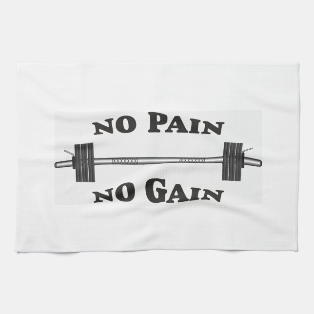 Sin dolor sin ganancia Toalla de gimnasio - Blanco (Horizontal)