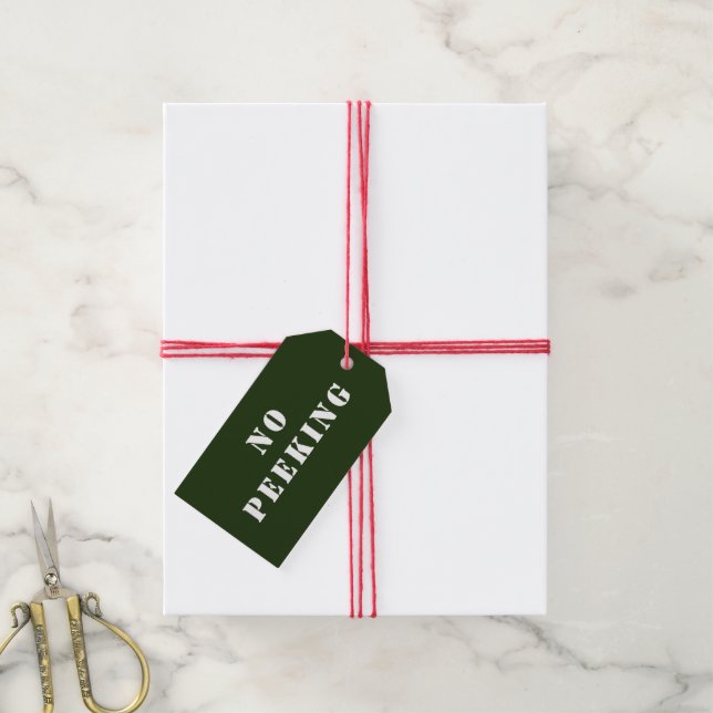Sin Etiqueta De Regalo De Fiestas Verdes Y Blancas (Con cuerda)