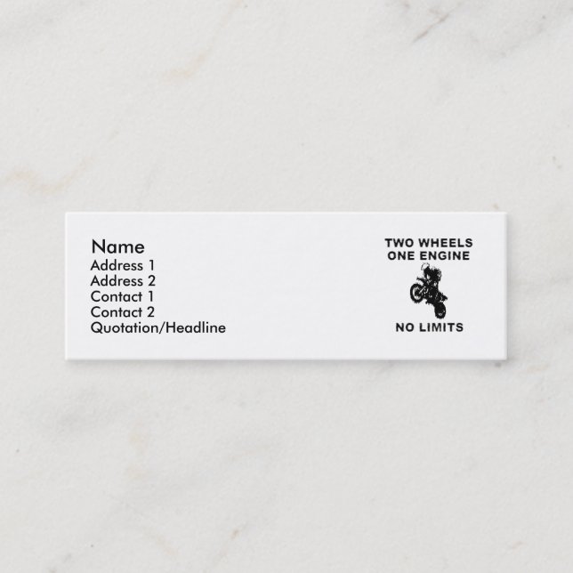 Sin Límites - Tarjeta de Perfil de Motocross de Bi (Anverso)