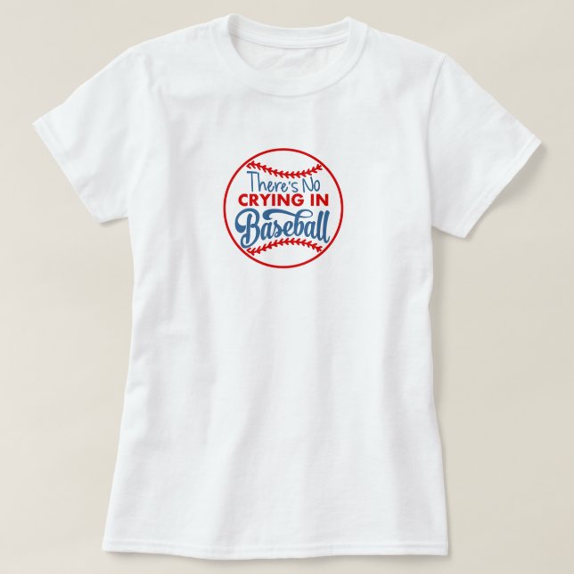 Sin llorar en una camiseta básica de béisbol (Diseño del anverso)