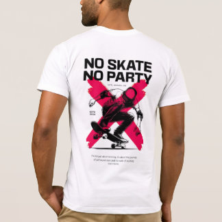 Sin patineta sin camiseta gráfica Fiesta