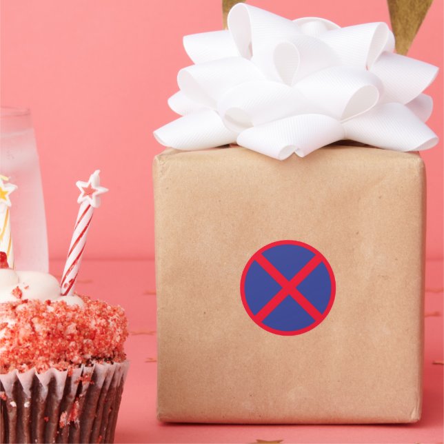 Sin Pegatinas redondos clásicos de Rótulo de pie o (Fiesta)