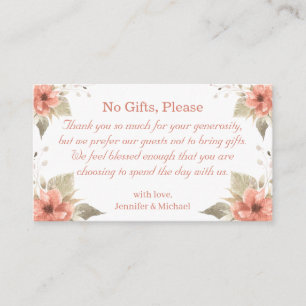 sin regalos, por favor, nota sobre regalos de boda