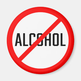 Sin Rótulo de prohibición de alcohol rojo | Imán