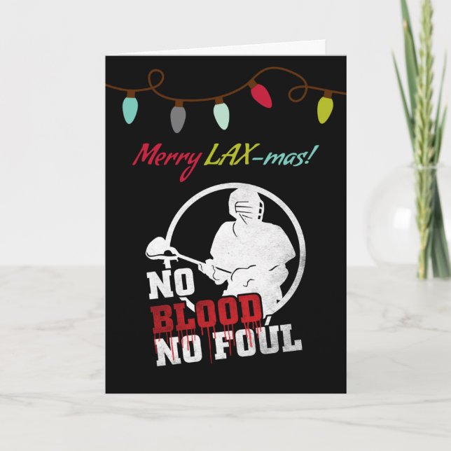 Sin Sangre Sin Tarjeta De Navidades Lacrosse Foul (Anverso)