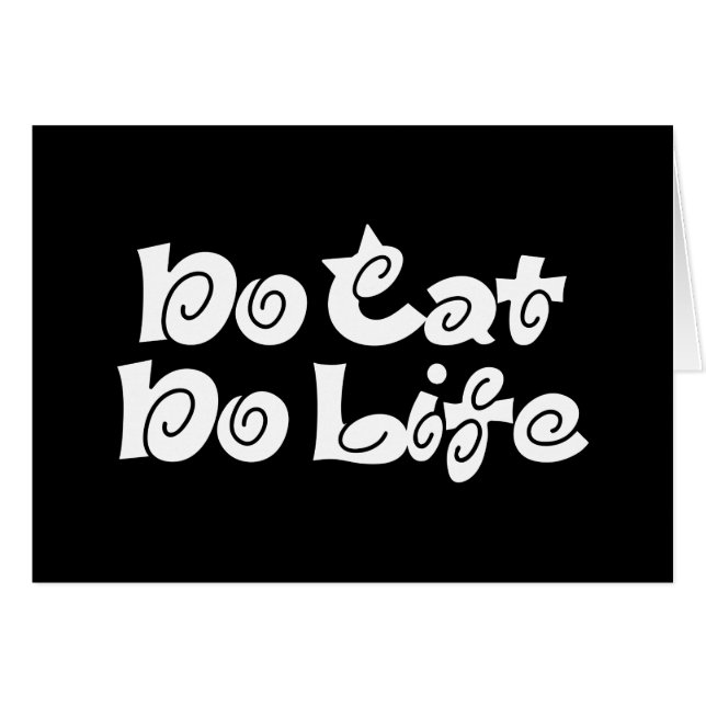 Sin tarjeta de saludo de vida sin gato (Anverso (Horizontal))