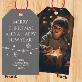 Sin tiempo - Etiquetas de regalo de fotos de Navid