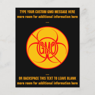 Sin volantes GMO Biohazard Personalizados GMO