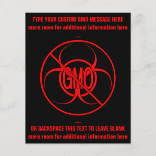 Sin volantes GMO Biohazard Personalizados GMO