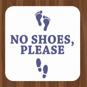 Sin zapatos, por favor, con pies pegatinas