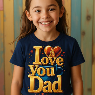 Sincera camiseta de "Te amo papá" para niños